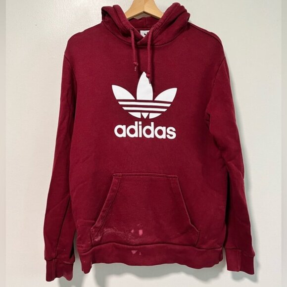 Adidas Originals Trefoil Men’s Red Hoodie - Size Small - Picture 2 of 12
